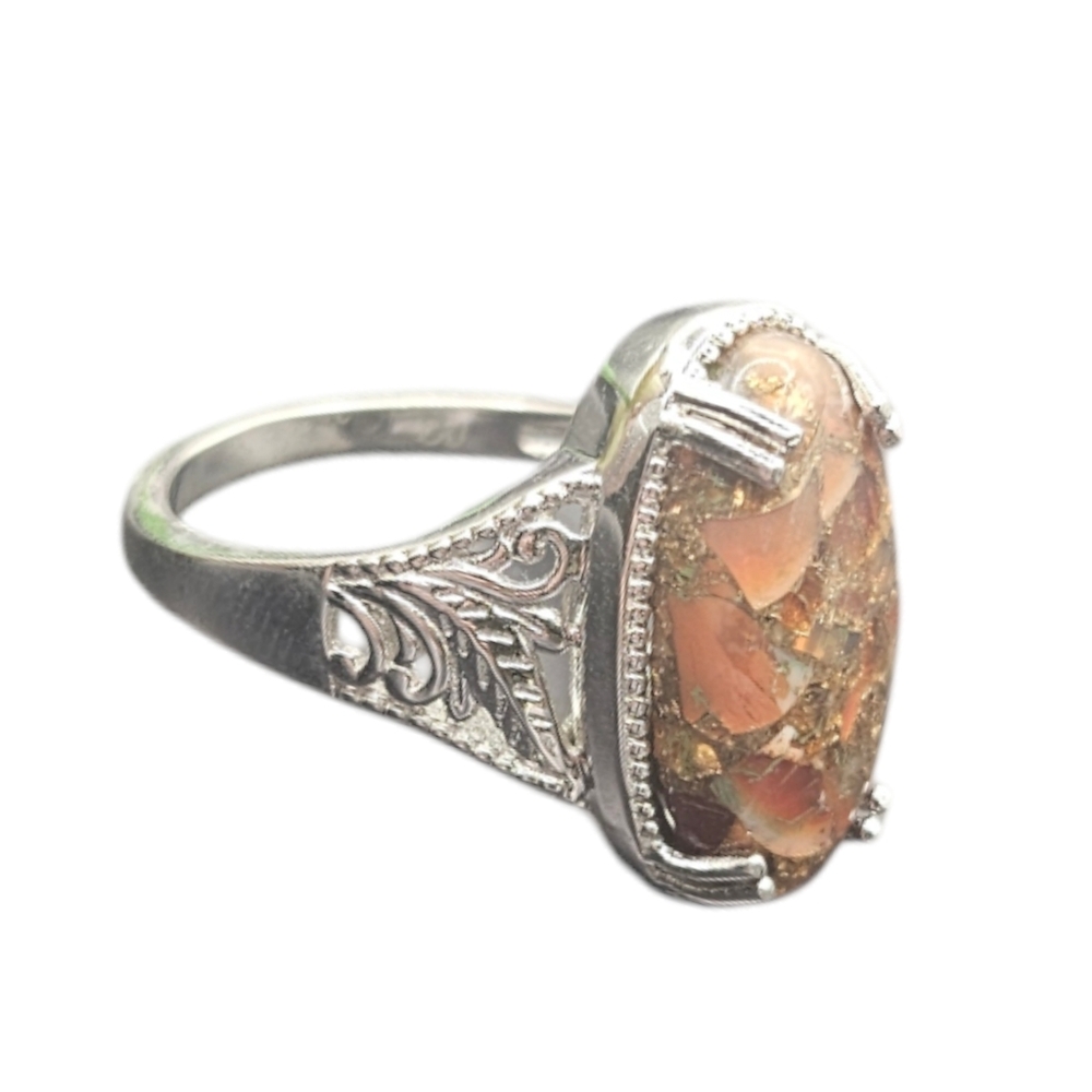Fire Opal Matrix Ring - Picture 4 of 6
